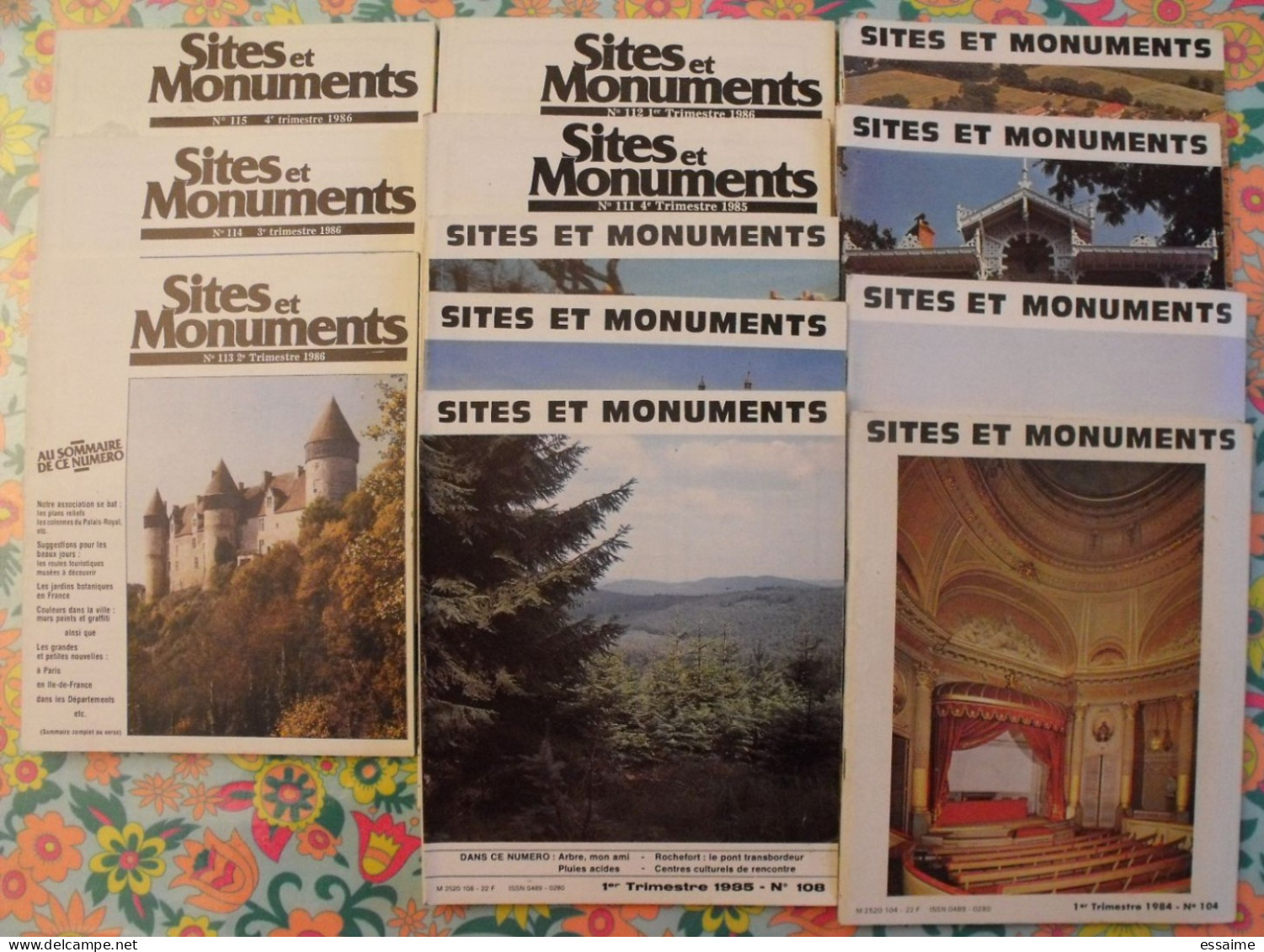 Lot De 12 Numéros De La Revue "Sites Et Monuments" 1984-1986 - Tourisme & Régions