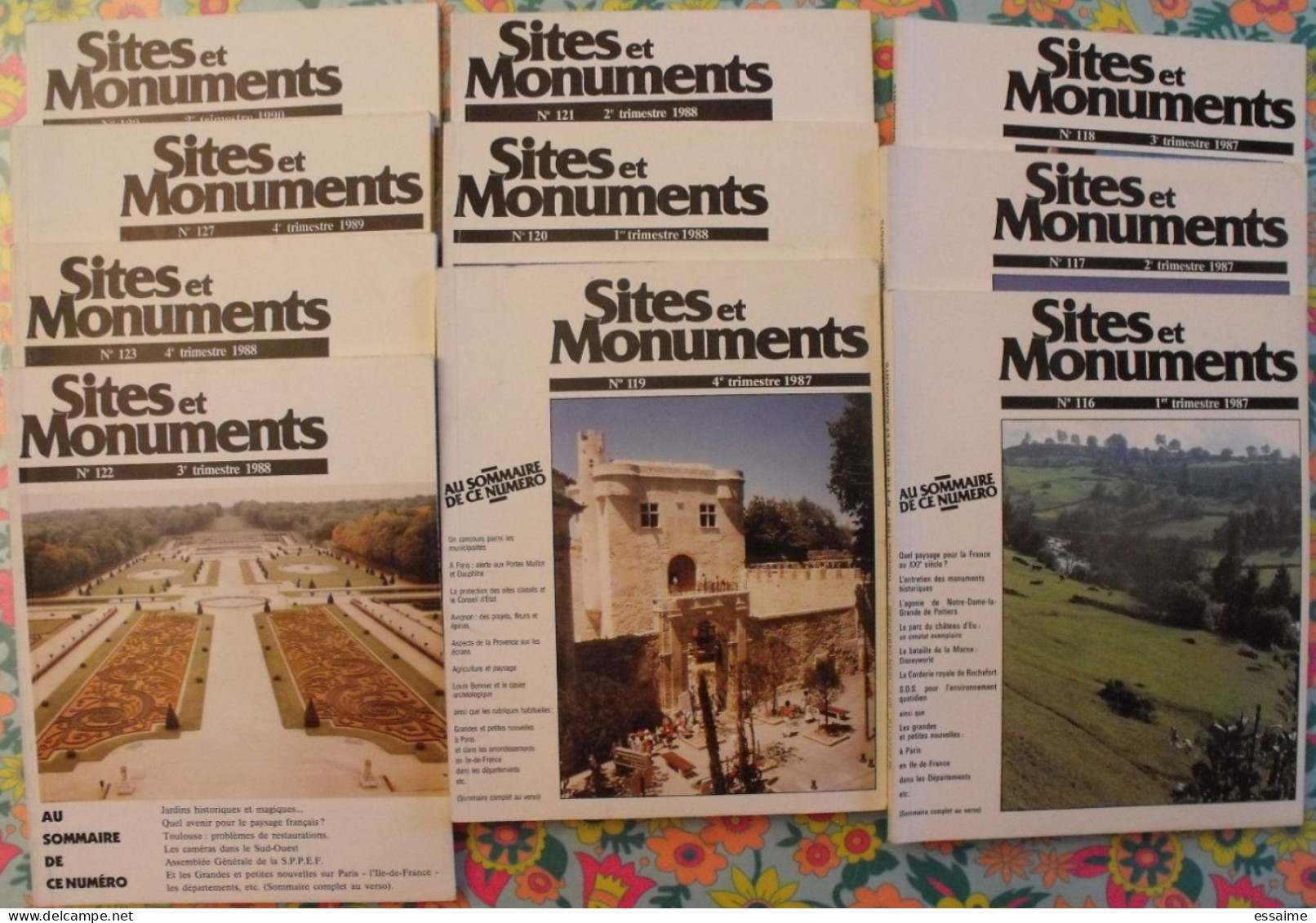 Lot De 10 Numéros De La Revue "Sites Et Monuments" 1987-1990 - Turismo Y Regiones