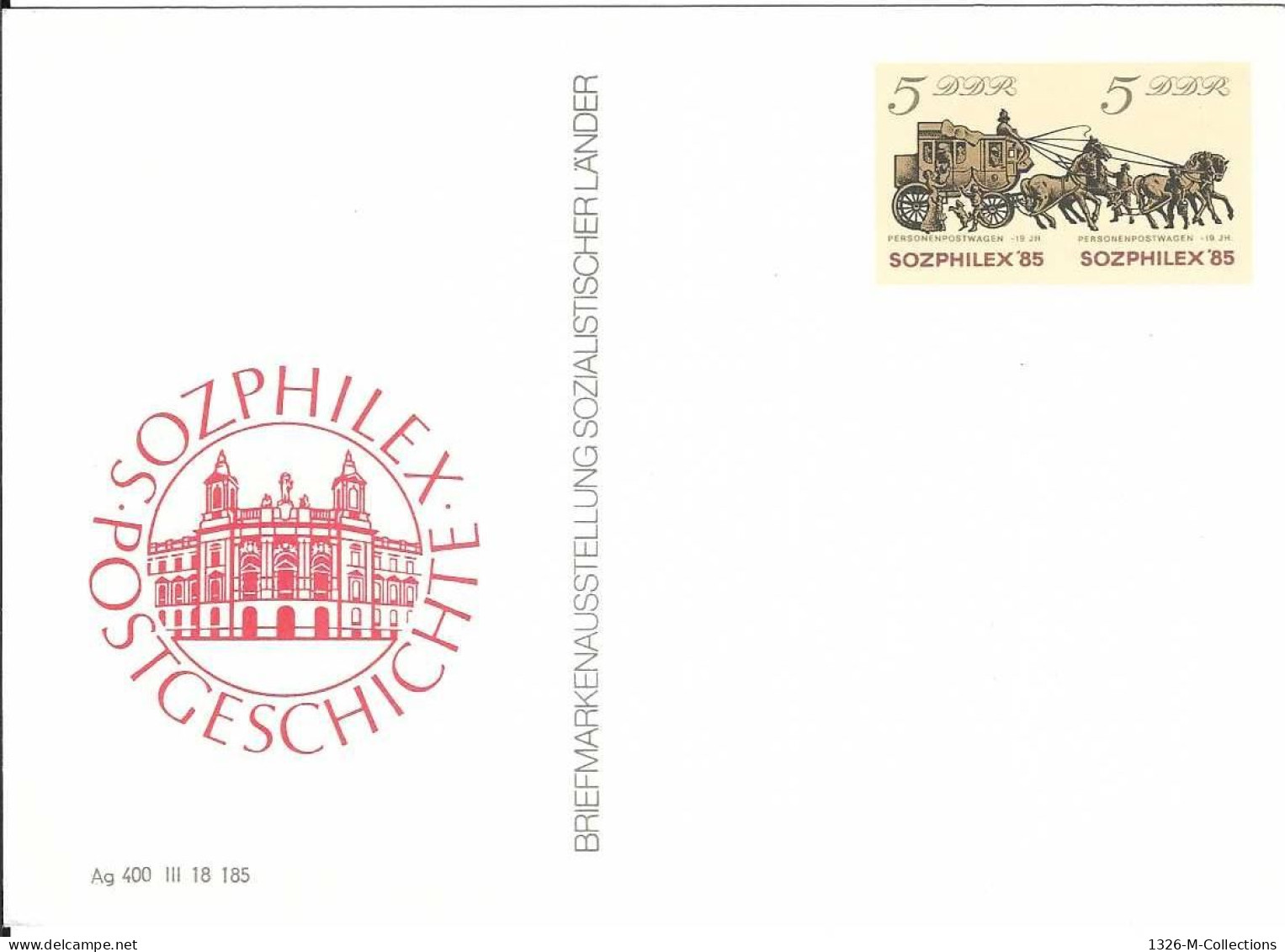 Carte Postale ALLEMAGNE ORIENTALE Entiers Postaux N° 2590A Y & T - Postkarten - Ungebraucht