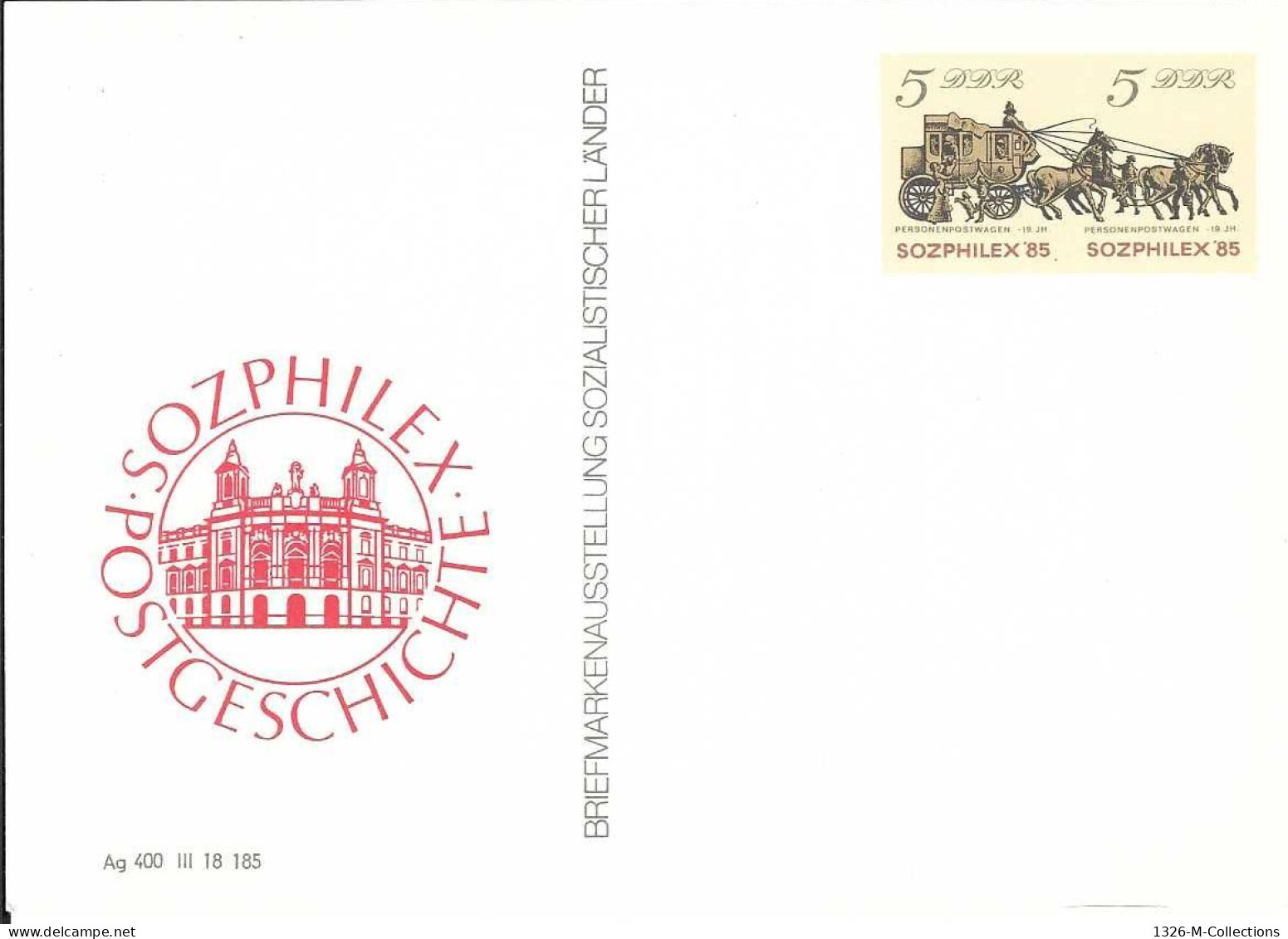 Carte Postale ALLEMAGNE ORIENTALE Entiers Postaux N° 2590A Y & T - Postcards - Mint