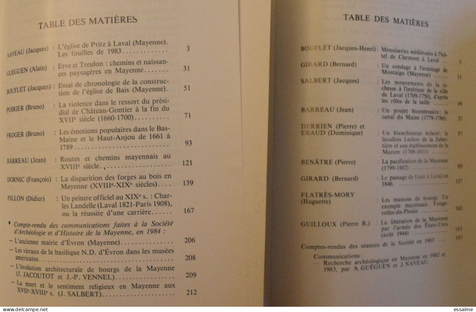 lot de 8 numéros de la revue "La Mayenne archéologie histoire" 1979-1985. rangevin vaiges rousseau craon jublains laval