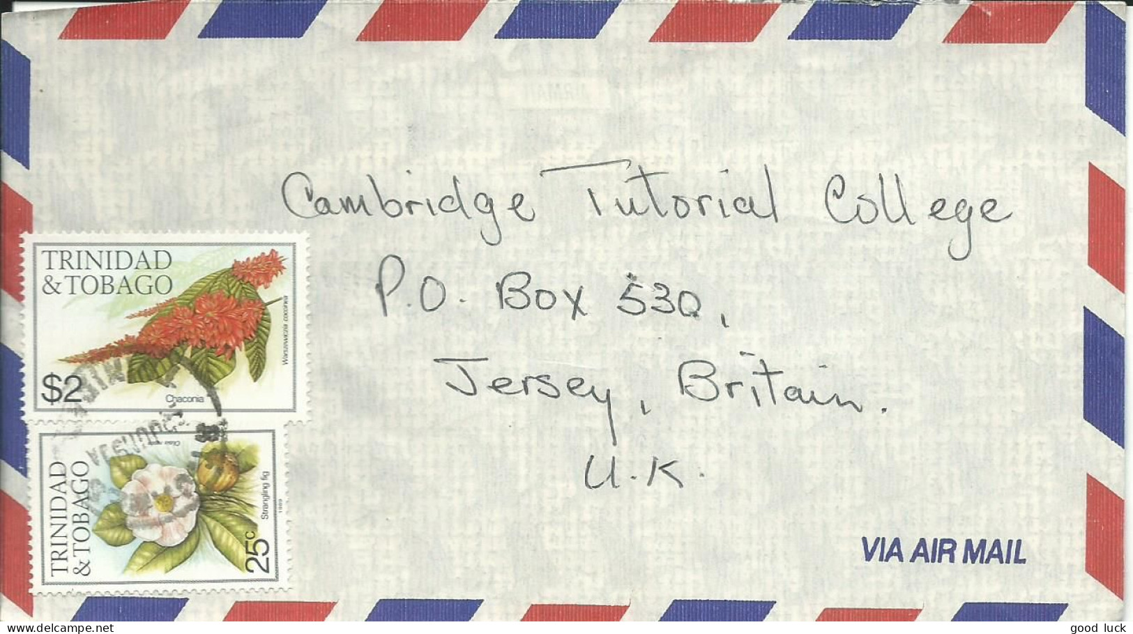 TRINITE LETTRE 2$25 ST JAMES Pour JERSEY DE 1993 LETTRE COVER - Trinidad & Tobago (1962-...)