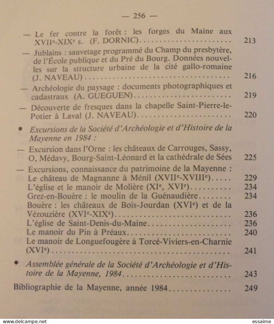 Lot De 6 Numéros De La Revue "La Mayenne Archéologie Histoire" 1985-1991. Pritz Bais Chateau-gontier Jublains Laval - Tourismus Und Gegenden