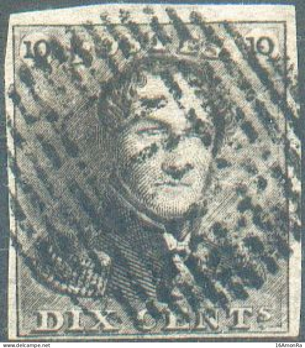 N°1 - Epaulette 10 Centimes Gris-NOIR, TB Margée, Obl. P.116 THOUROUT Finement Apposée. Nuance Rare. - Superbe - 21794 - 1849 Mostrine