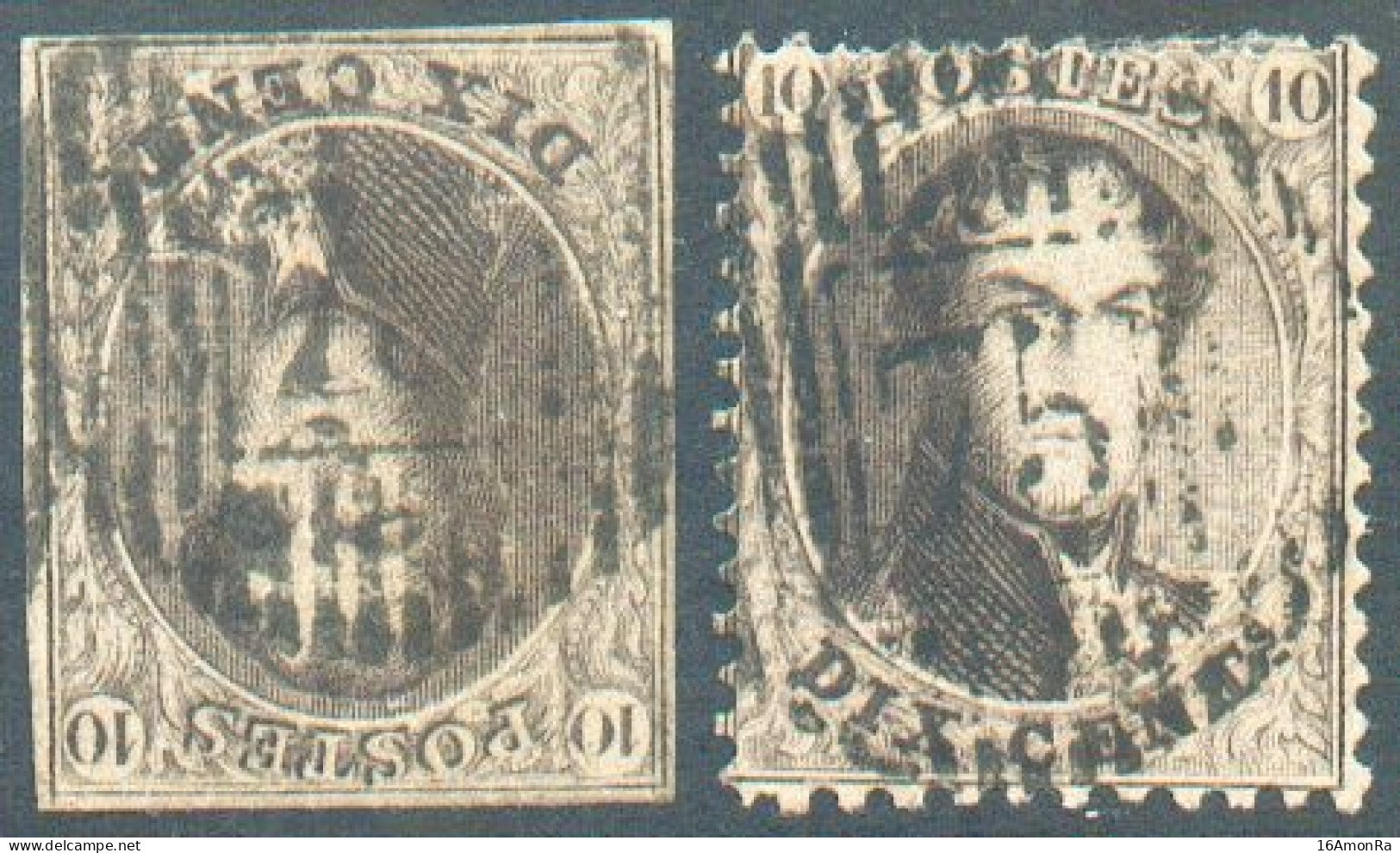 N°6-14 - Médaillons 10 Centimes Brun, Dont 1 Ex. Non Dentelé Très Bien Margé; Le Second, Dentelé Et Très Beau Centrage, - 1849-1865 Medaglioni (Varie)