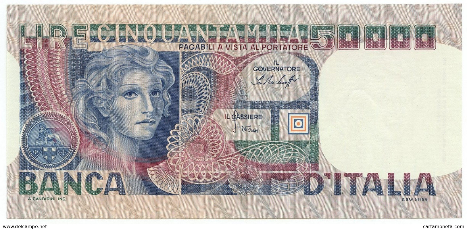 50000 LIRE BANCA D'ITALIA VOLTO DI DONNA TRE DECRETI 12/06/1978 SPL+ - Altri & Non Classificati