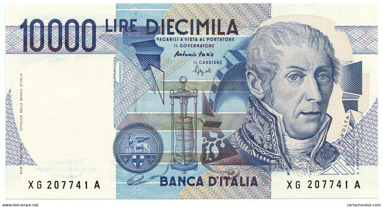 10000 LIRE B. D'ITALIA ALESSANDRO VOLTA SERIE SOSTITUTIVA XG 23/06/1998 FDS - Altri & Non Classificati