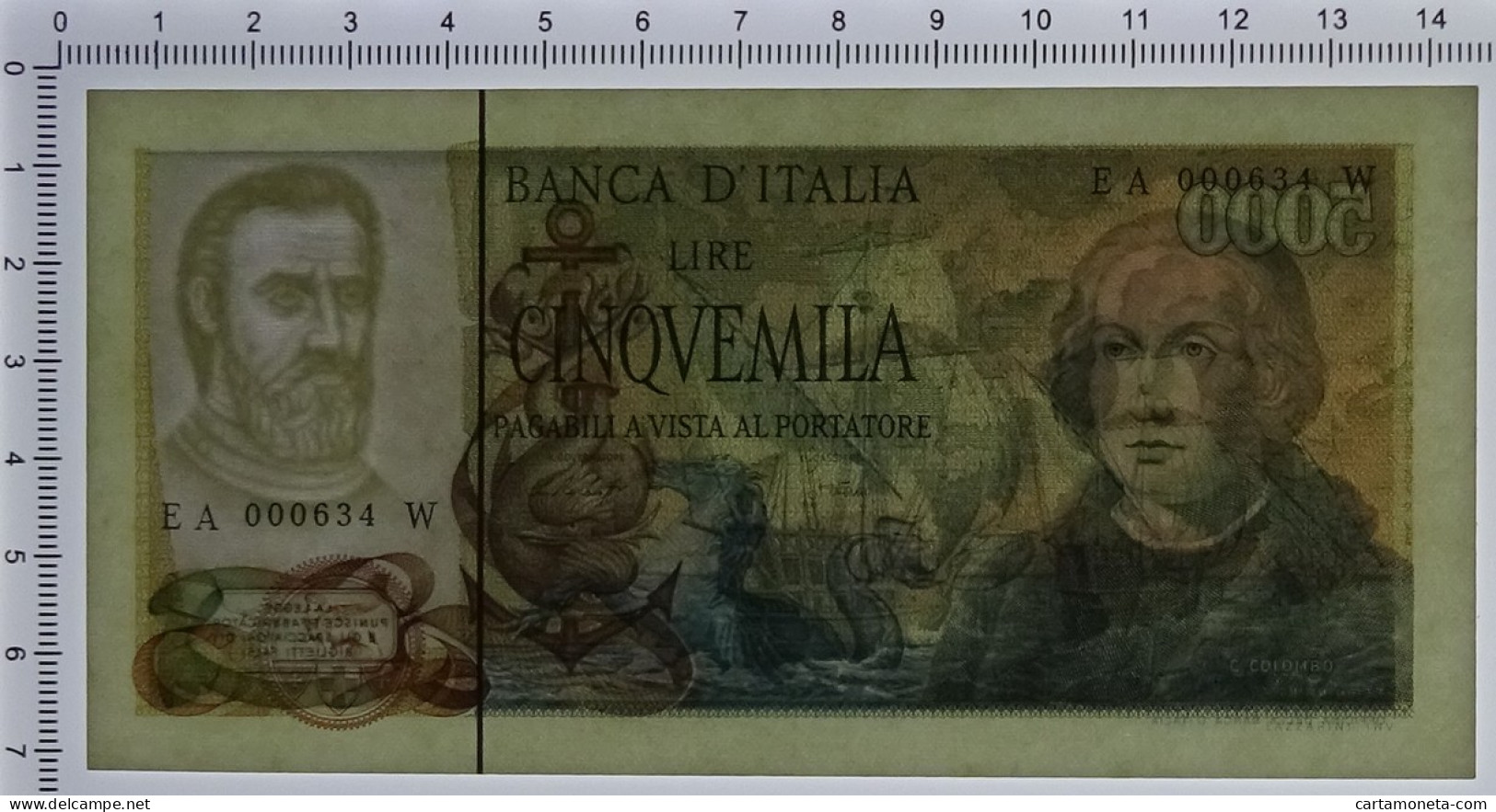 5000 LIRE CRISTOFORO COLOMBO II TIPO 10/11/1977 QFDS - Altri & Non Classificati