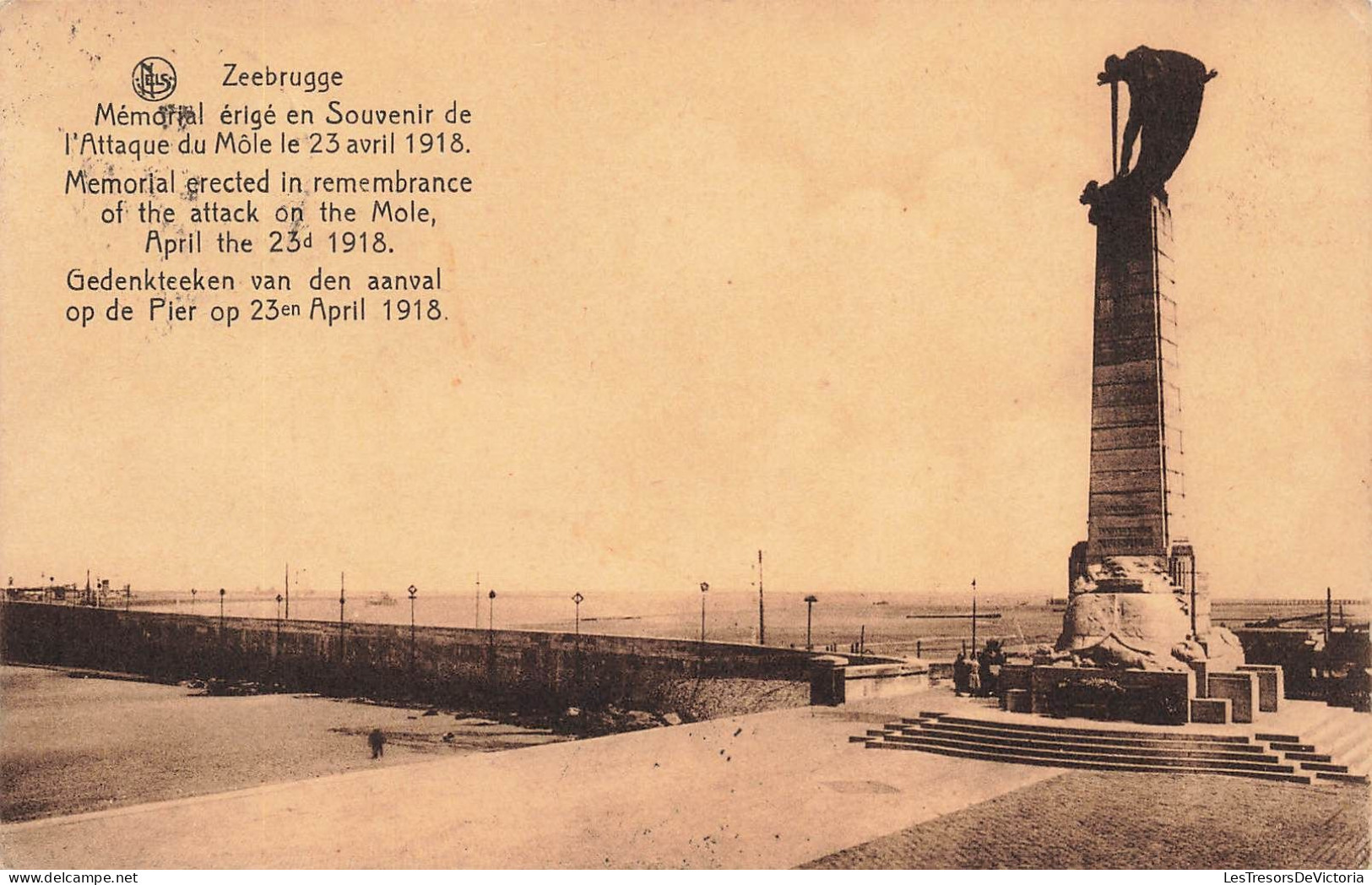 BELGIQUE - Zeebrugge - Mémorial érigé En Souvenir De L'Attaque Du Môle Le 23 Avril 1918 - Carte Postale Ancienne - Zeebrugge