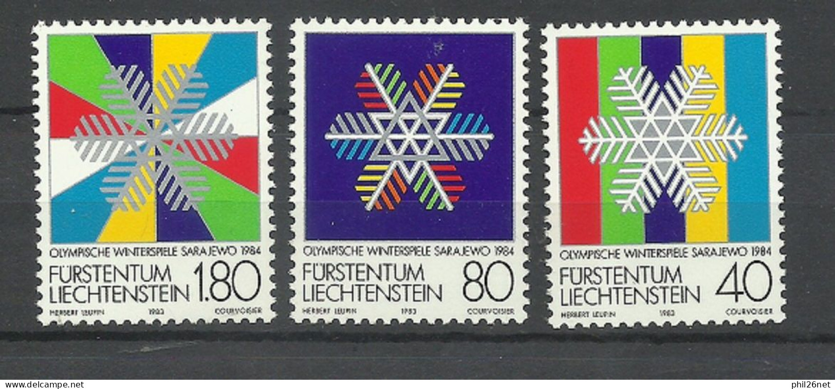 Liechtenstein   N° 775  à  777   Jeux Olympiques  Sarajevo 1984 Neufs  * *   B /TB    Voir Scans   Soldé ! ! ! - Hiver 1984: Sarajevo