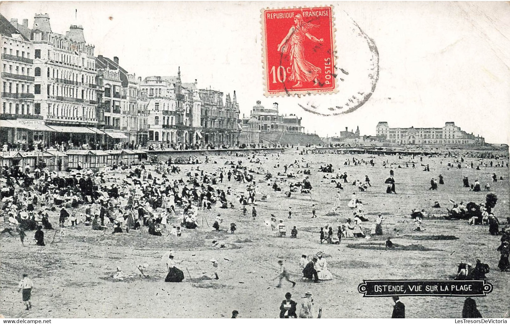 BELGIQUE - Ostende - Animé - Vue Sur La Plage - Carte Postale Ancienne - Oostende