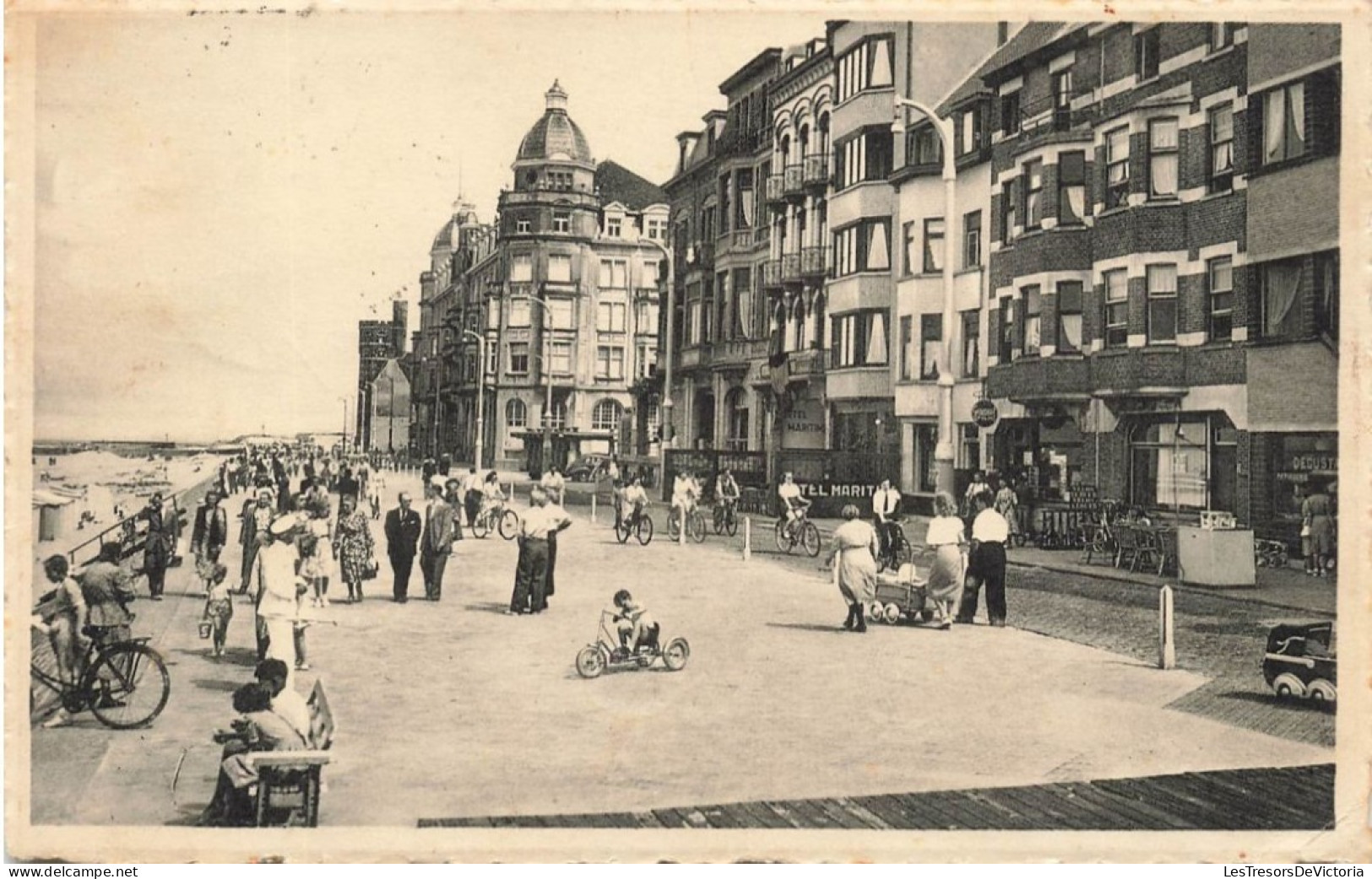 BELGIQUE - Zeebrugge - La Digue - Animé - Enfants à Vélo - Carte Postale Ancienne - Zeebrugge