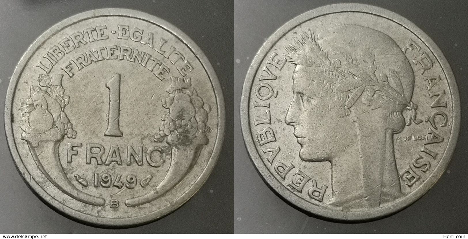 Monnaie France - 1949 B - 1 Franc Morlon Aluminium, Légère - 1 Franc