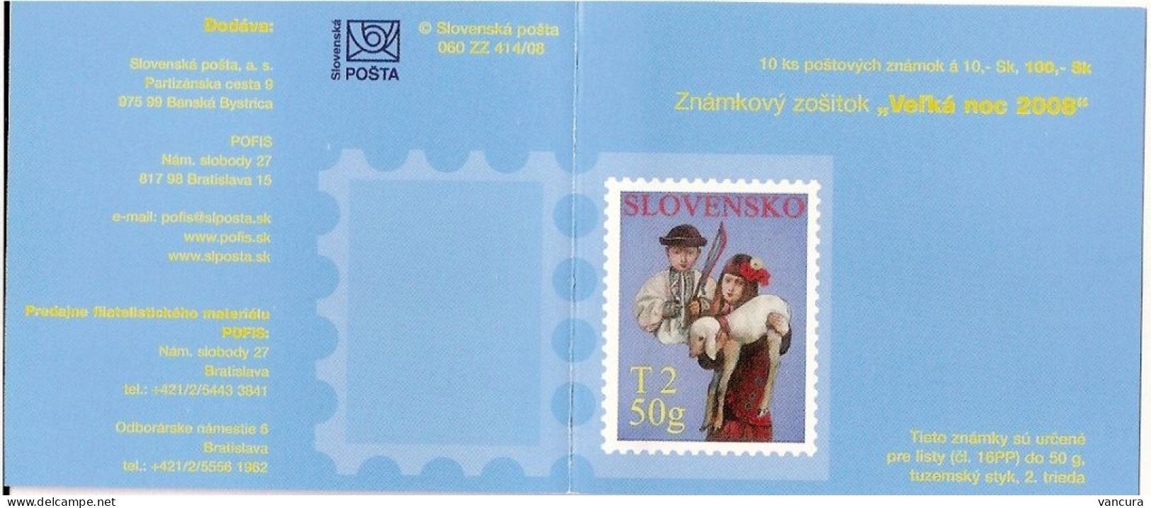 Booklet 060 ZZ 414/08 Slovakia Easter 2008 - Pasen