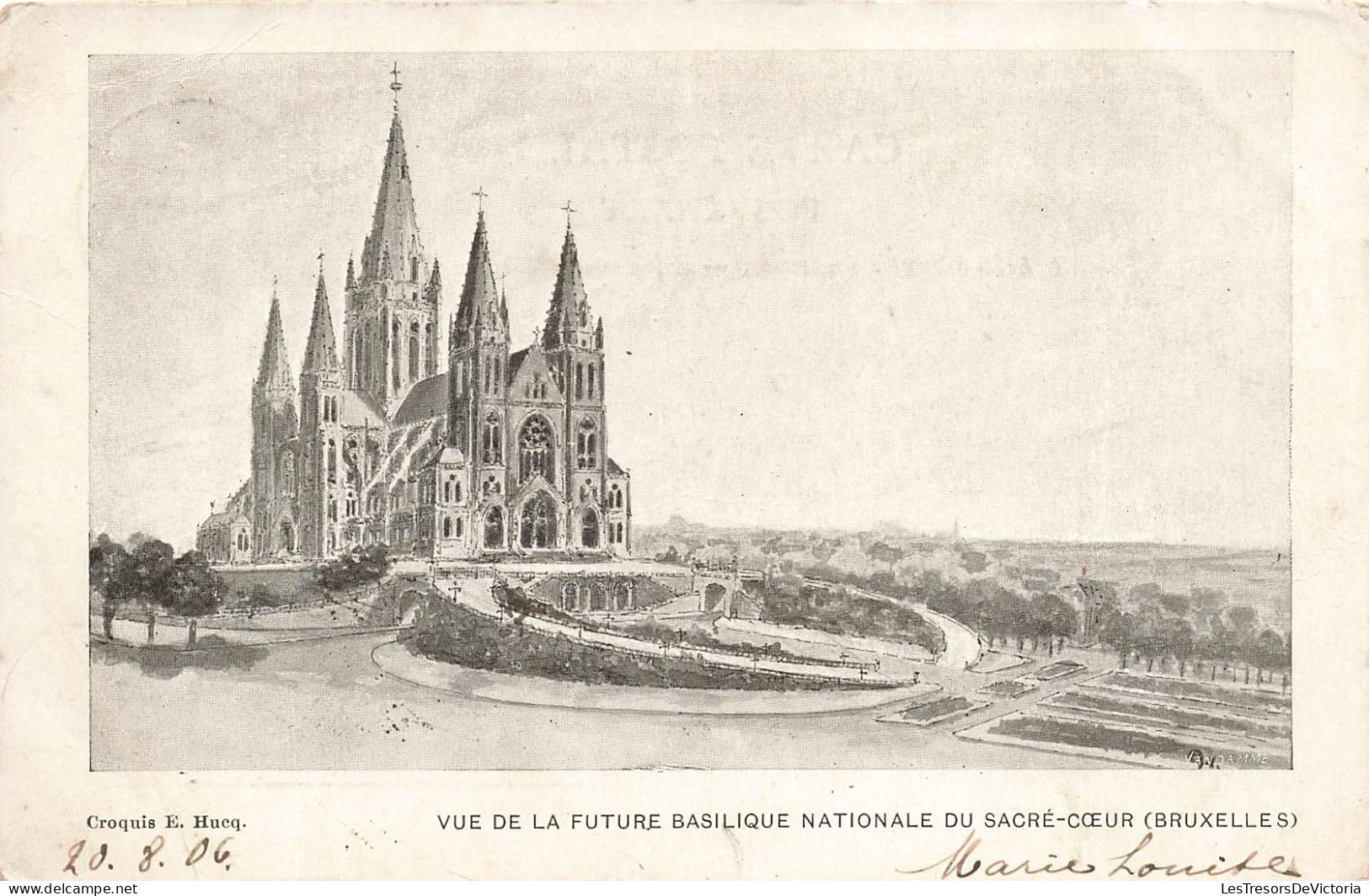 BELGIQUE - Bruxelles - Vue De La Future Basilique Nationale Du Sacré Coeur - Dos Non Divisé - Carte Postale Ancienne - Monuments