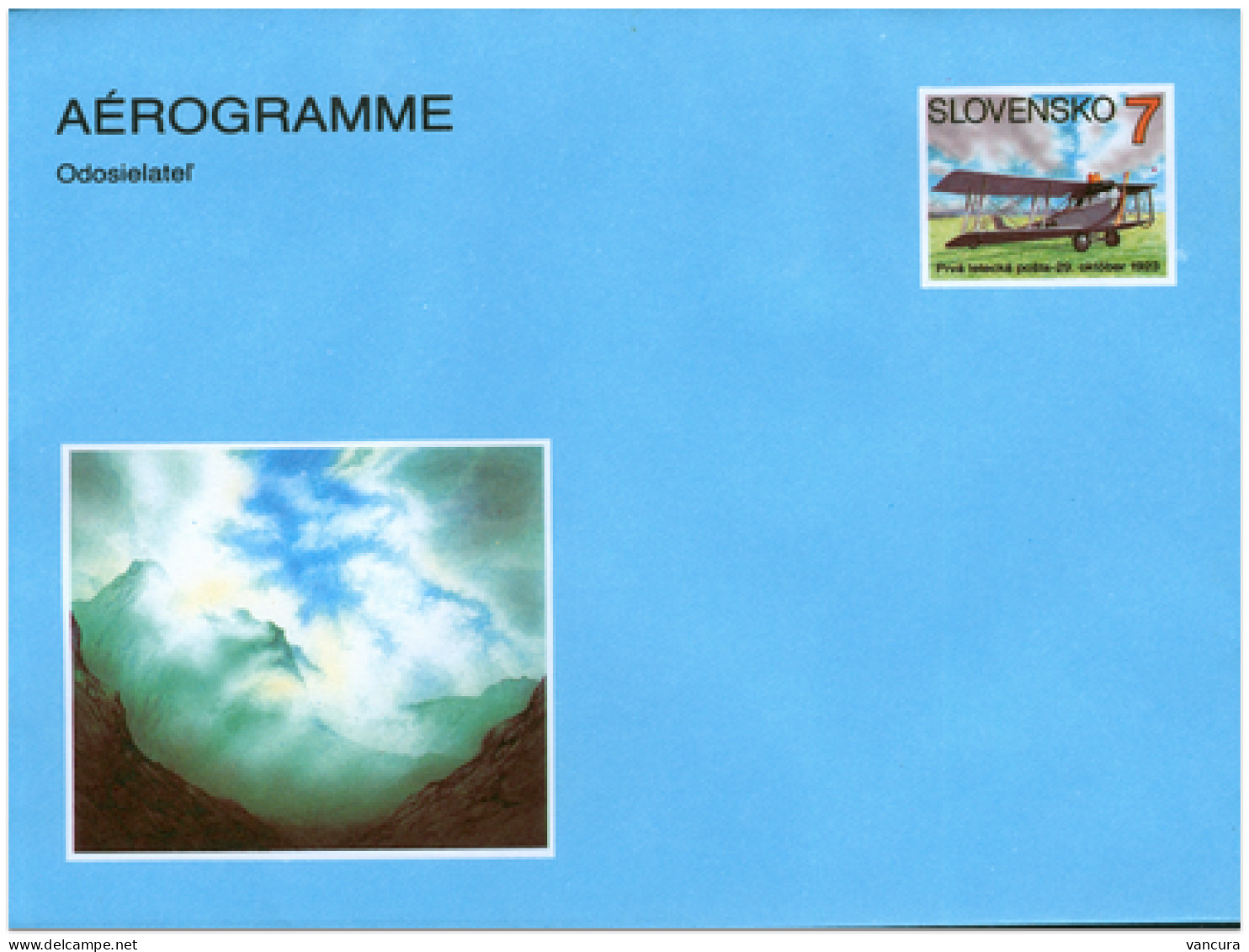 CAE 1 Slovakia 70 Years Of Air Mail Post 1993 - Aérogrammes