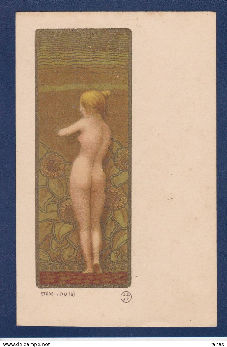 CPA Berthon Art Nouveau Femme Girl Woman Non Circulée Voir Dos Femme Nue - Berthon