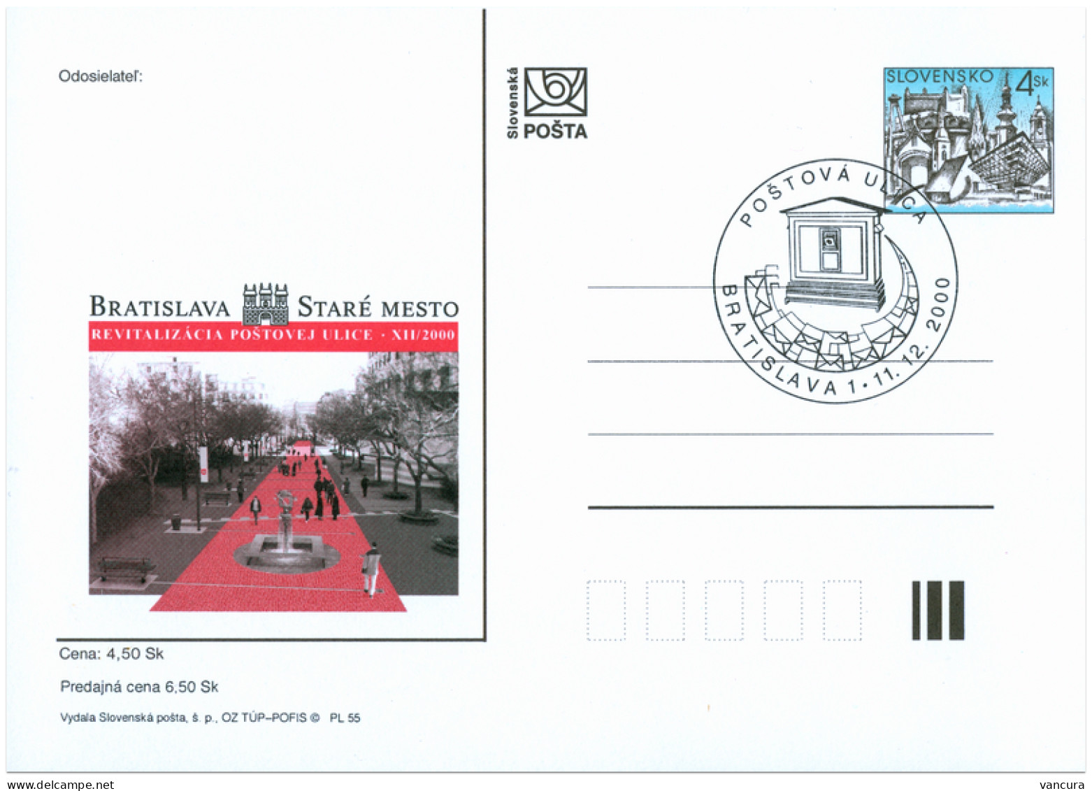 CDV 57 Slovakia Post Street In Bratislava/Pressburg 2000 - Poste