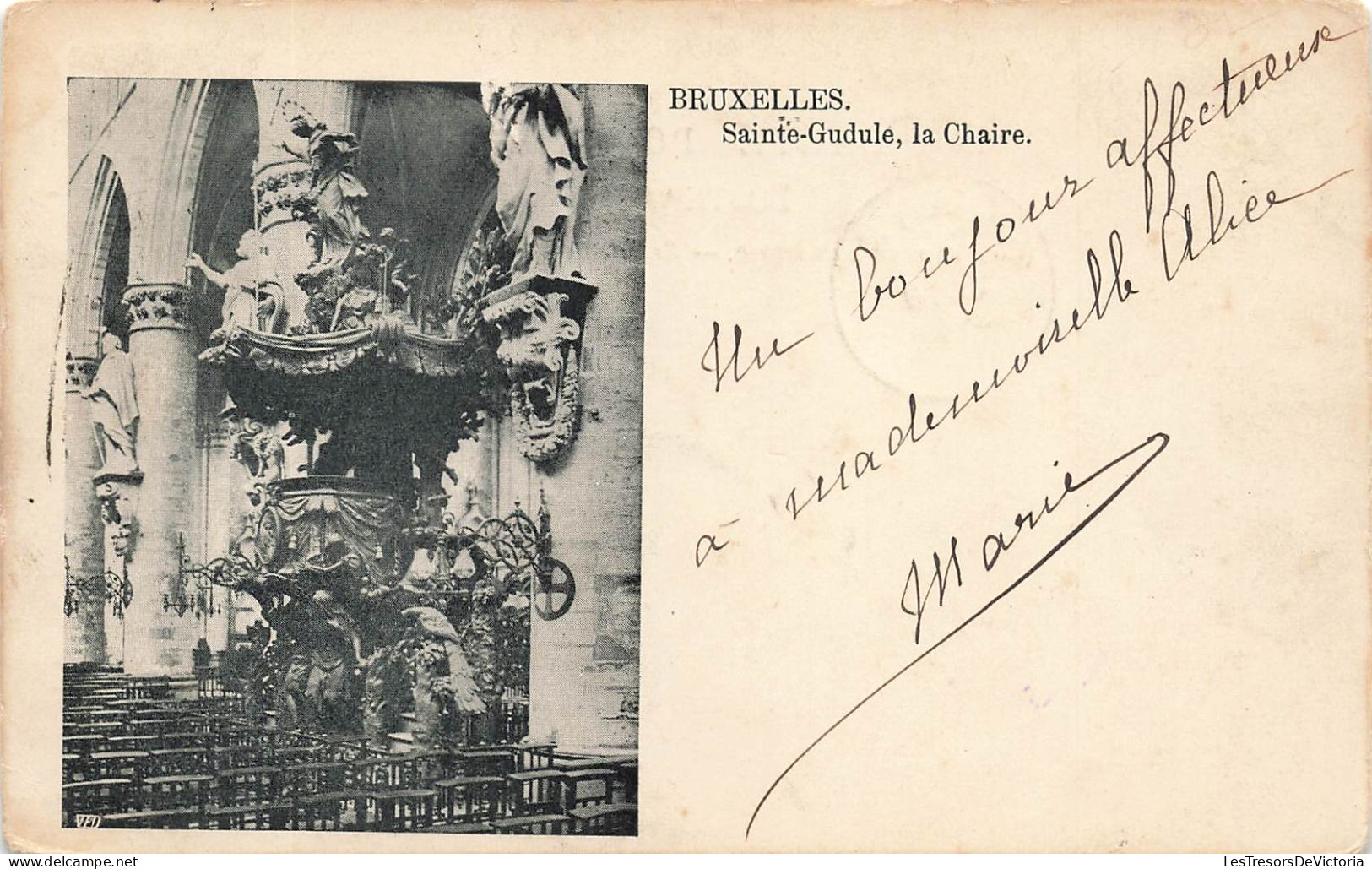 BELGIQUE - Bruxelles - Saint Gudule, La Chaire - Dos Non Divisé - Carte Postale Ancienne - Monumentos, Edificios