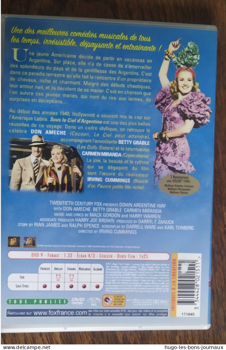 Sous Le Ciel D'Argentine _ D'Irving Cummings_avec Don Ameche, Betty Grable, Carmen Miranda_1940 - Comedias Musicales