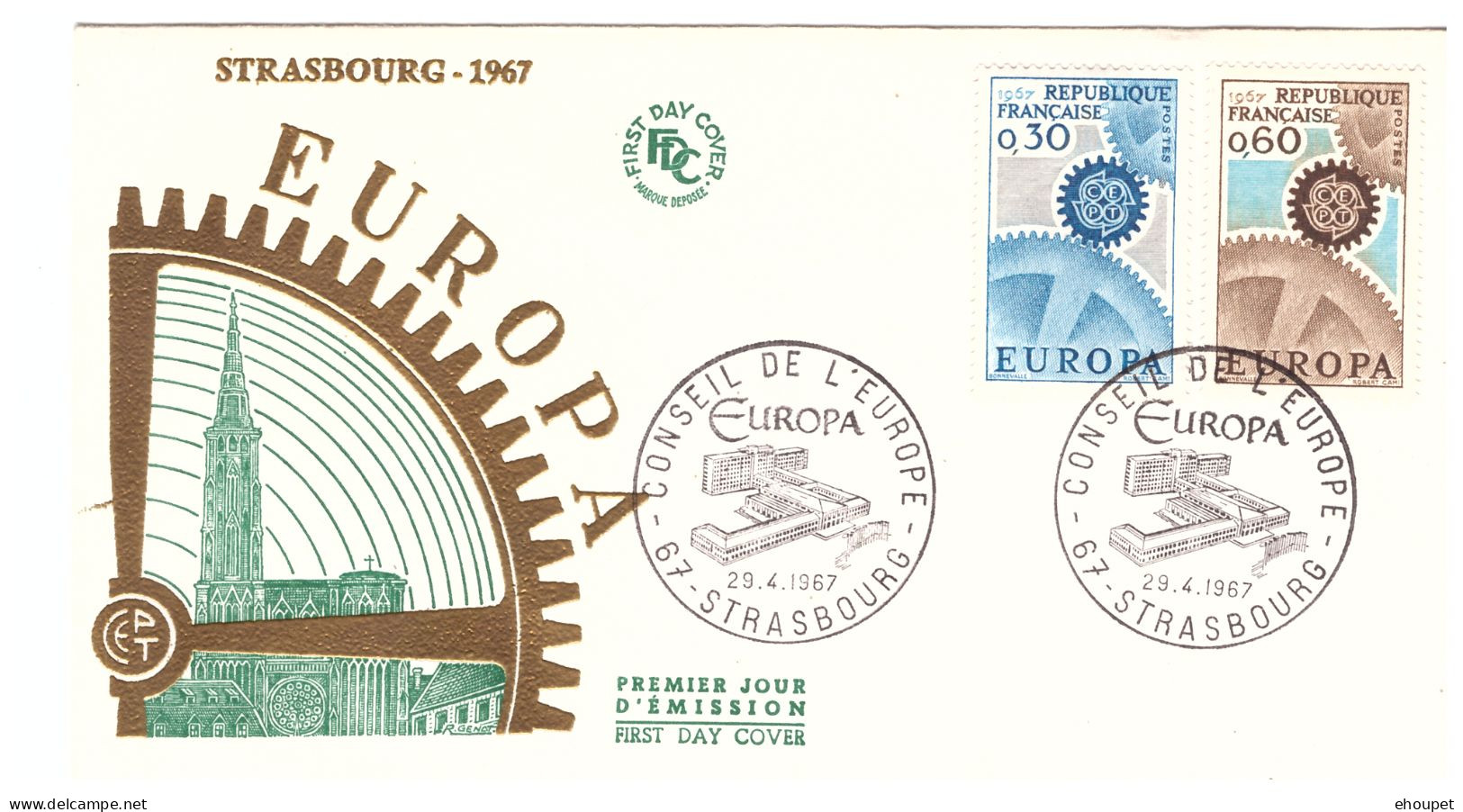 FDC .29 AVRIL 1967 STRASBOURG. EUROPA - 1967