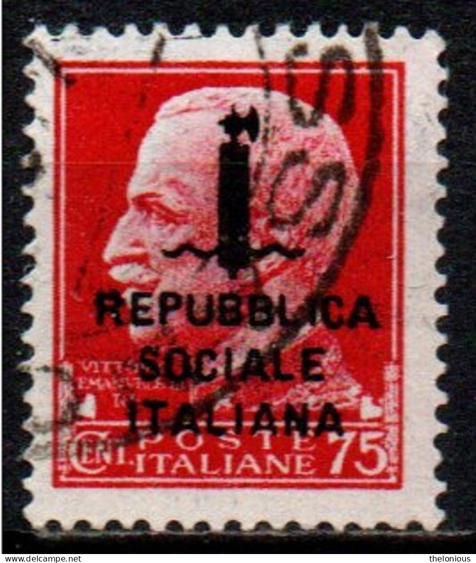 1944 Repubblica Sociale: "imperiale" Soprastampata 75 Cent. Usato - Gebraucht