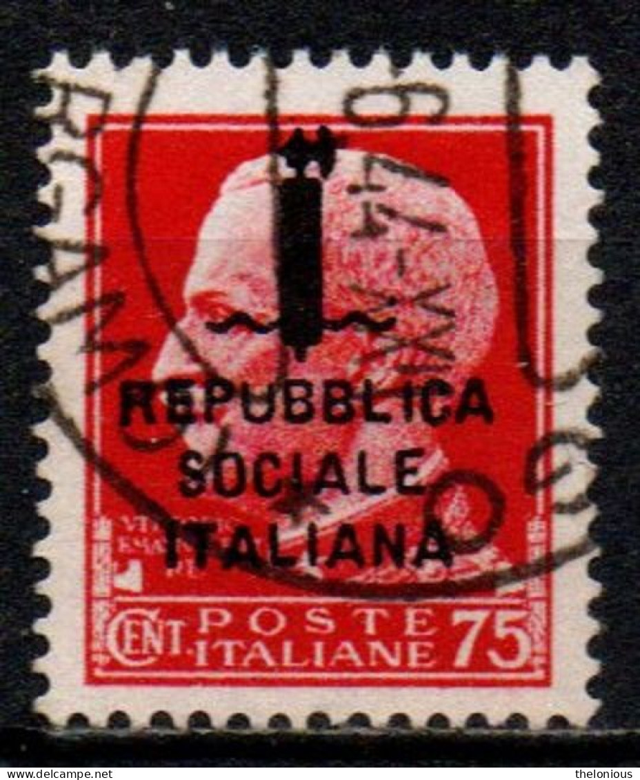 1944 Repubblica Sociale: "imperiale" Soprastampata 75 Cent. Usato - Gebraucht