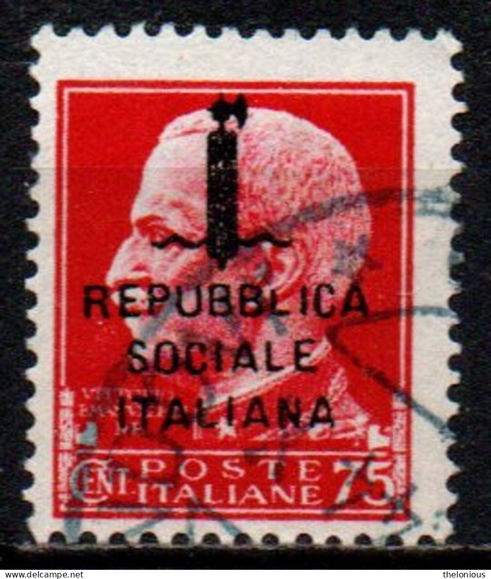 1944 Repubblica Sociale: "imperiale" Soprastampata 75 Cent. Usato - Gebraucht