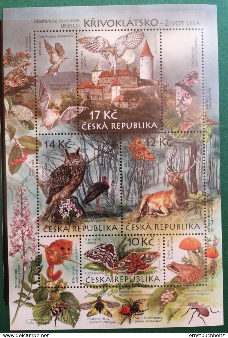 Tschechische Republik 2009 Krivoklatsko Park Fauna+Flora Block Mi B38** - Ungebraucht