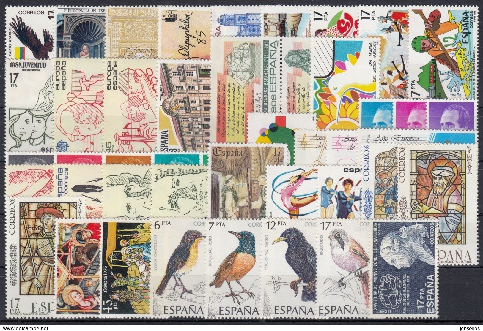 ESPAÑA 1985 Nº 2778/2824 AÑO COMPLETO NUEVO, MNH **, 45 SELLOS + 1 HB - Años Completos