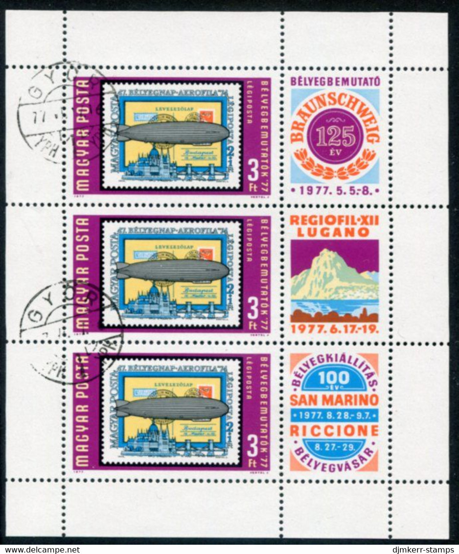 HUNGARY 1977 Stamp Exhibitions Sheetlet Used.  Michel 3201 Kb - Blokken & Velletjes