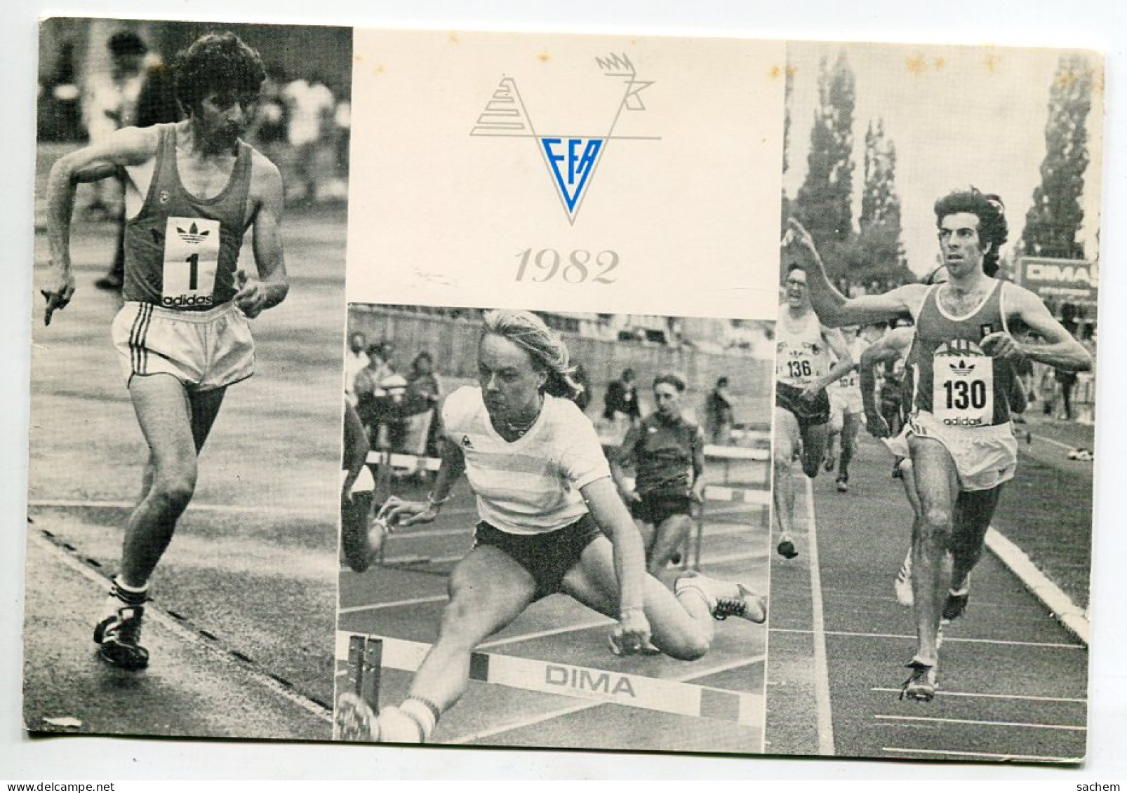 ATHLETISME Carte Double Voeux Pour 1982 De La Fédération  Francaise D'Athlétisme   D08 2021 - Athlétisme