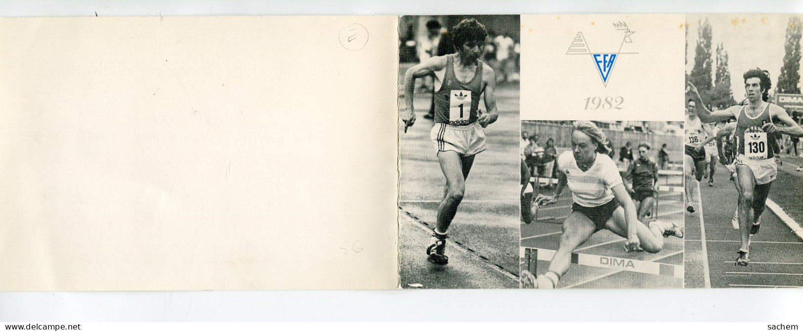 ATHLETISME Carte Double Voeux Pour 1982 De La Fédération  Francaise D'Athlétisme   D08 2021 - Athlétisme