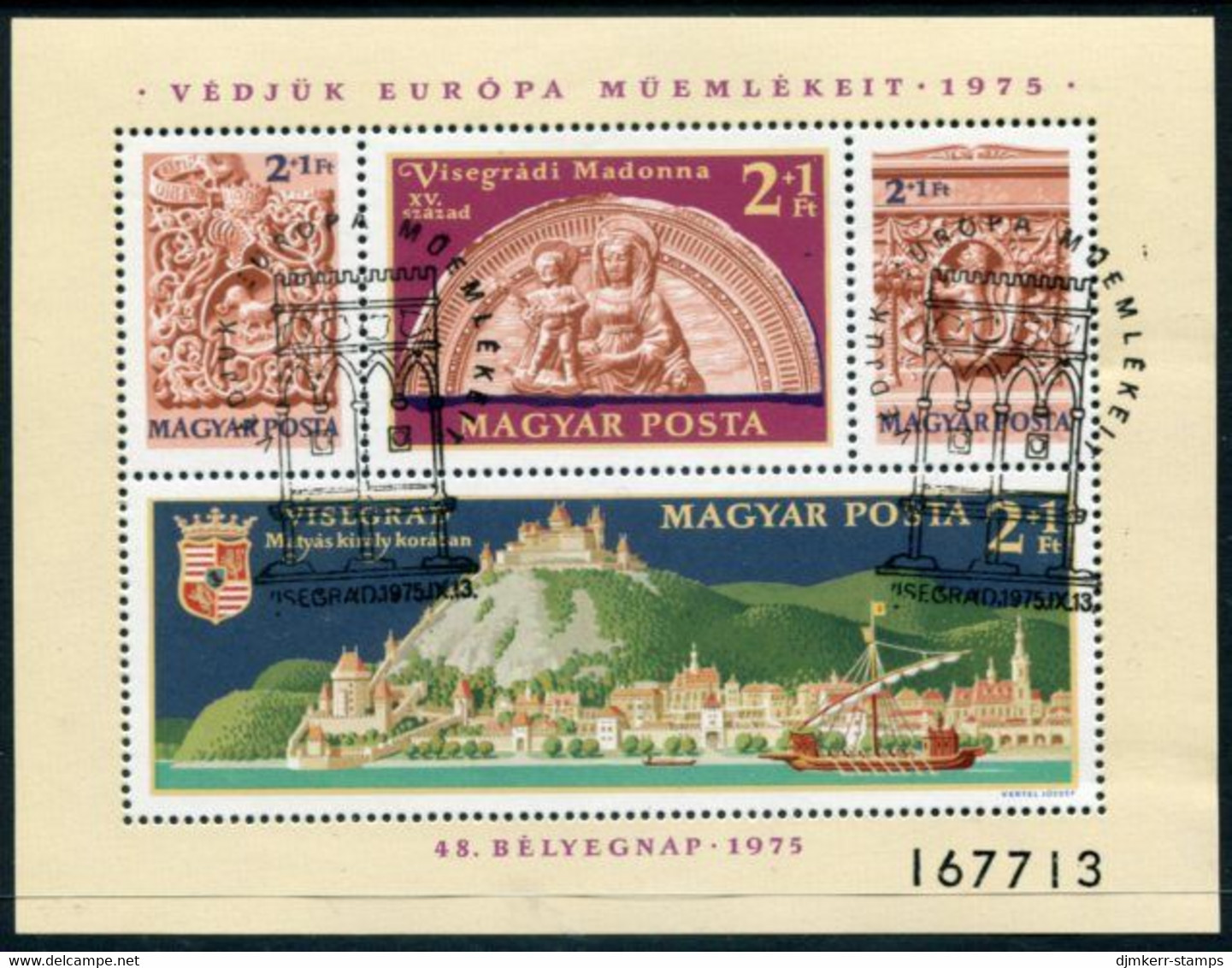 HUNGARY 1975 Stamp Day: Protection Of Monuments Block Used..  Michel Block 115 - Blocs-feuillets