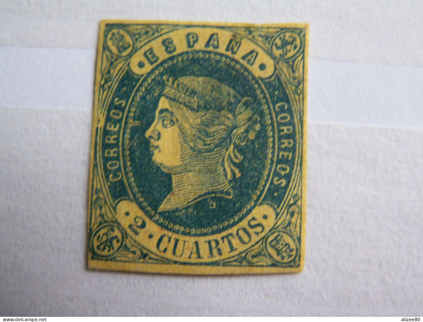 ROYAUME // ESPAGNE  --1862   2c Bleu Sur Jaune -  - Trace Charnière  Cote 45  Euro - Unused Stamps