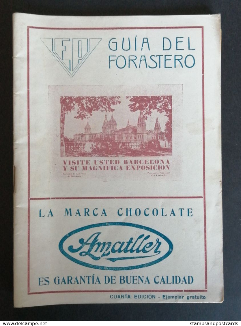 Guia Del Forastero Barcelona Exposition 1929 Guide Touriste Ferrocaril Train Bus España Espagne Spain Tourist Guide - Europa