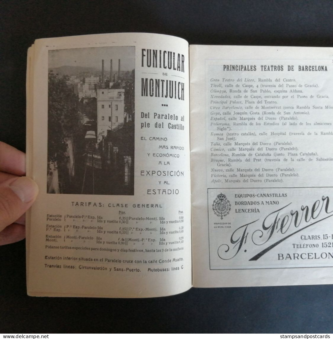 Guia del Forastero Barcelona exposition 1929 guide touriste ferrocaril train bus España Espagne Spain tourist guide