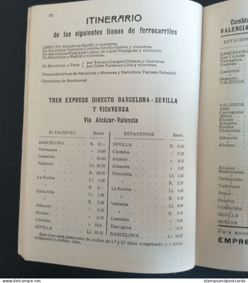 Guia del Forastero Barcelona exposition 1929 guide touriste ferrocaril train bus España Espagne Spain tourist guide