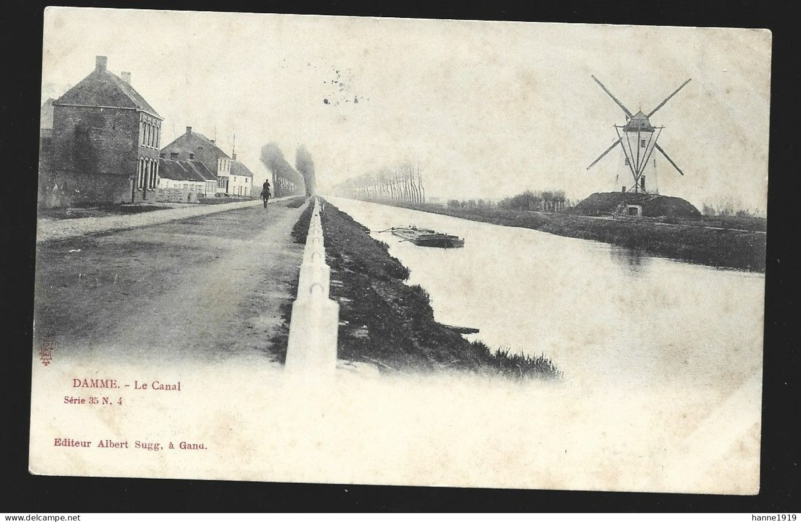 Damme Le Canal Windmolen Moulin Mill Kanaal Htje - Damme