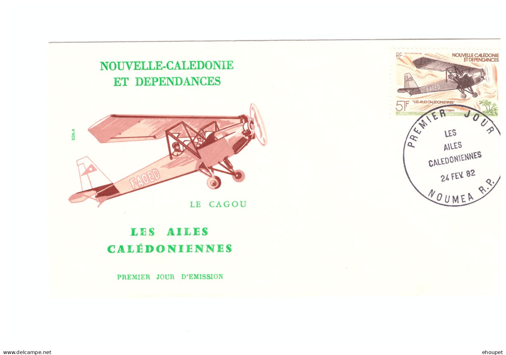 FDC 24 FEVRIER 1982 LE CAGOU - Cartas & Documentos
