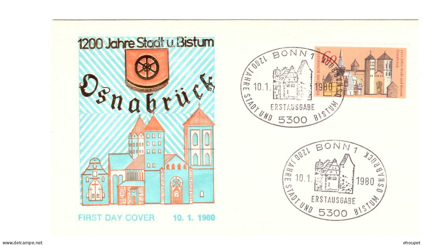 FDC BONN 10 JAN?VIER 1980 OSNABRUCK - Andere & Zonder Classificatie