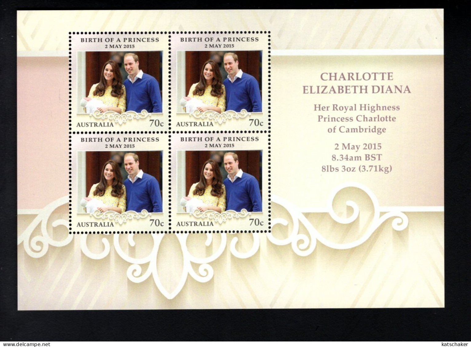 1927683831 2015 SCOTT 4334 (**) POSTFRIS MINT NEVER HINGED EINWANDFREI -  BIRTH OF PRINCESS CHARLOTTE - LIMITED SHEET - Nuevos