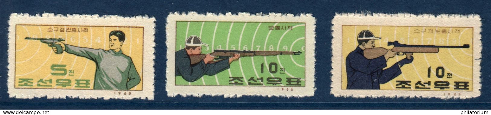 Corée Du Nord, **, Yv 490, 491, 492, Mi 505, 506, 507, Sport, Tir, - Shooting (Weapons)