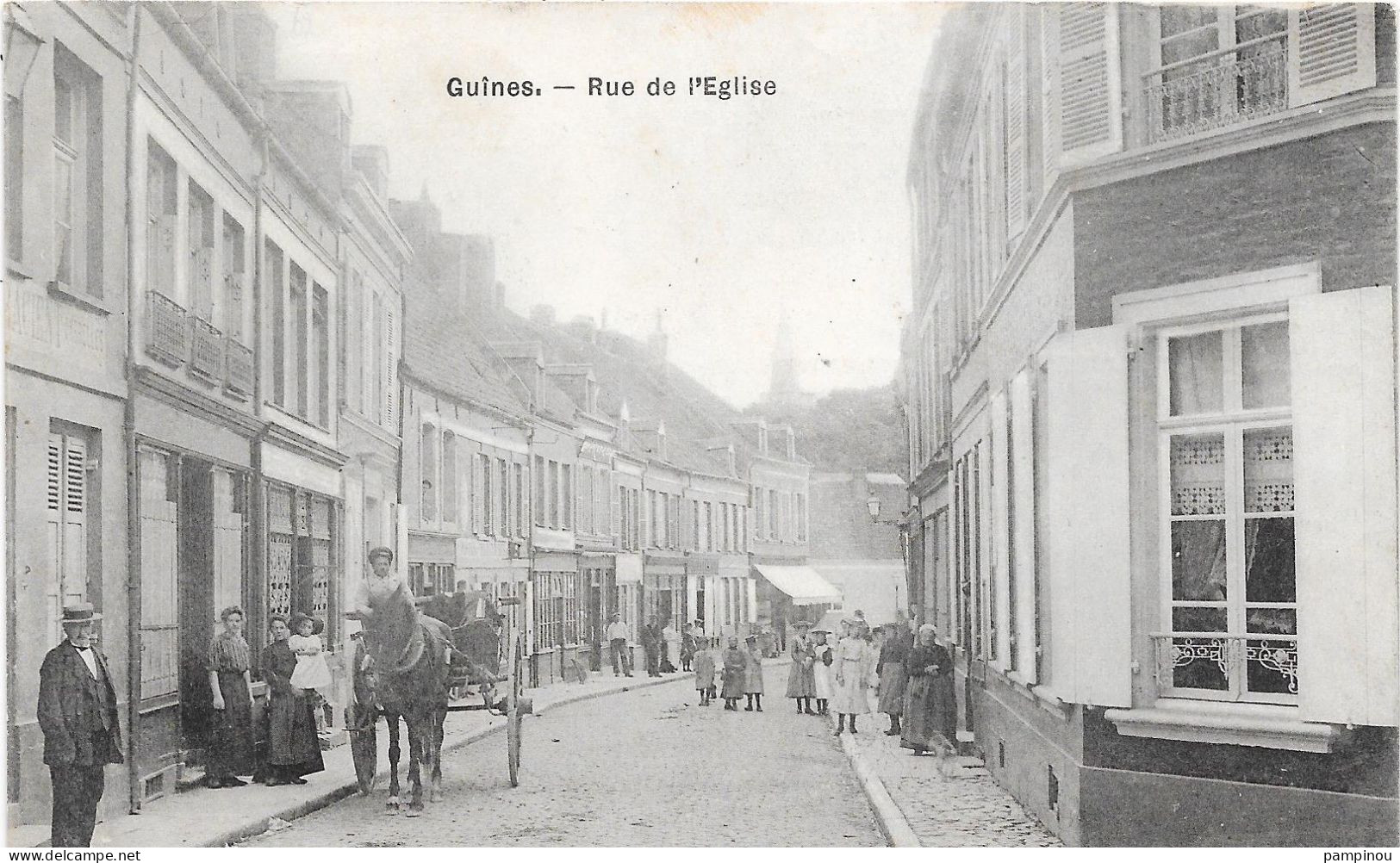 62 GUINES - Rue De L'église - Animée - Guines