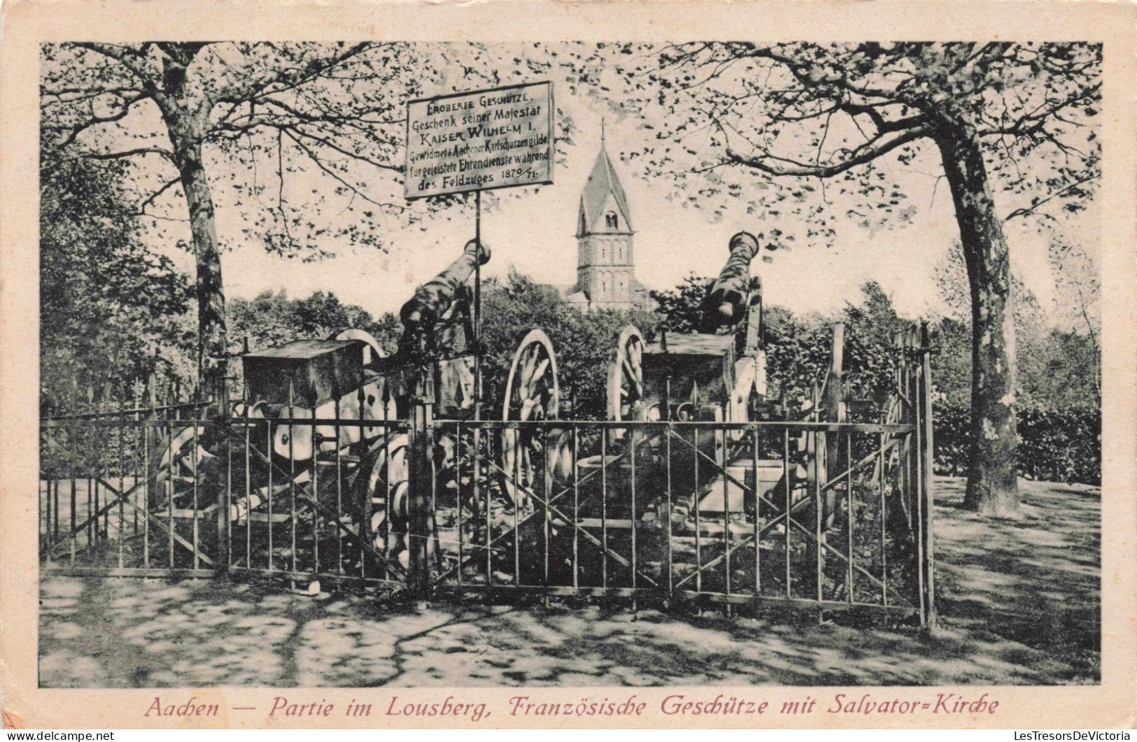 ALLEMAGNE - Aachen - Partie Im Lousberg, Franzosische Geschutze Mit Salvator = Kirche - Carte Postale Ancienne - Aachen