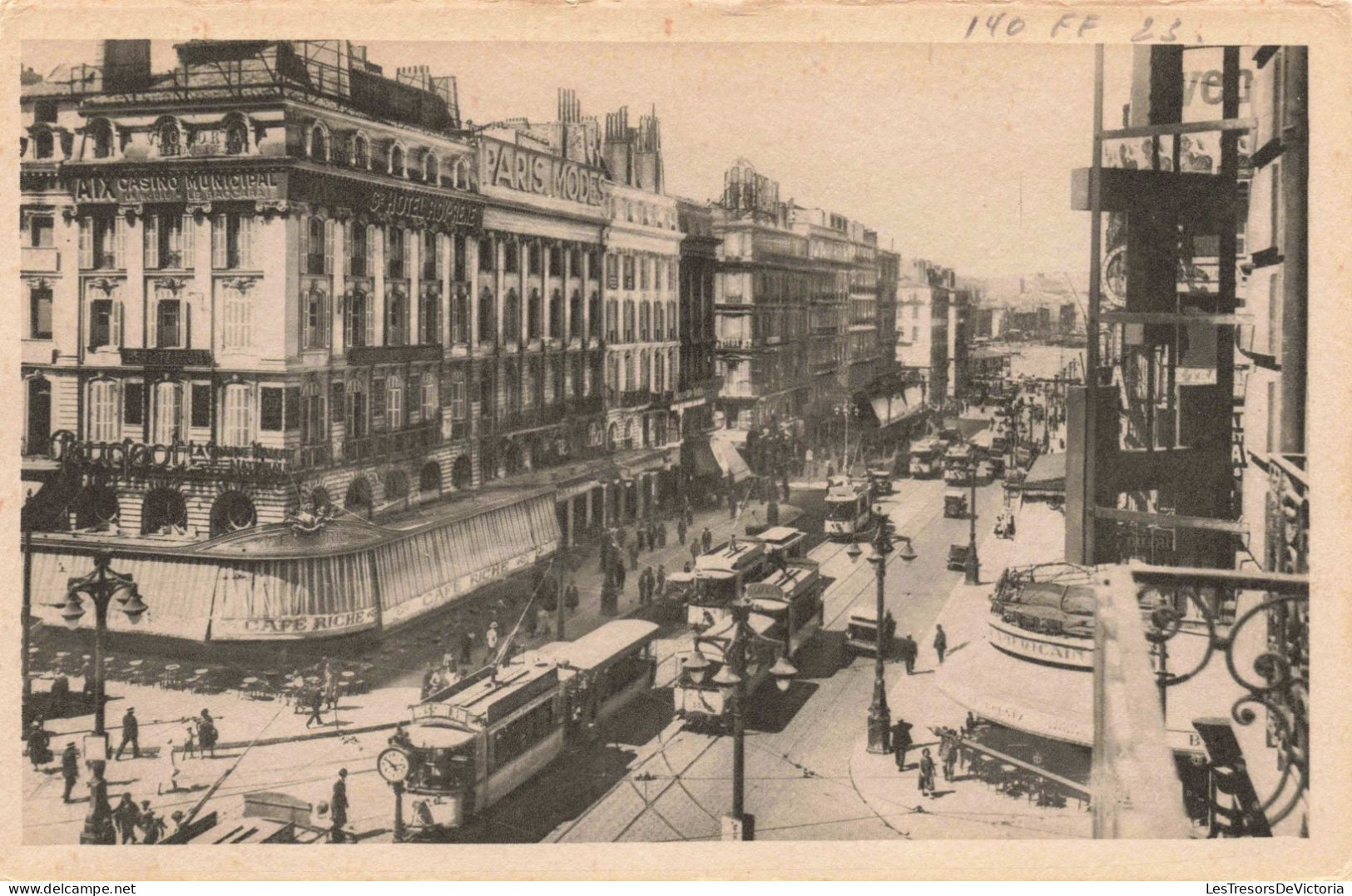 FRANCE - 13 - Marseille - La Canebière - Carte Postale Ancienne - Canebière, Centre Ville