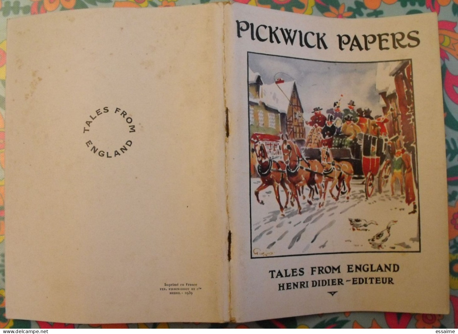 Pickwick Papers. Tales From England. En Anglais. Henri Didier éditeur, Mesnil, 1939 - Other & Unclassified