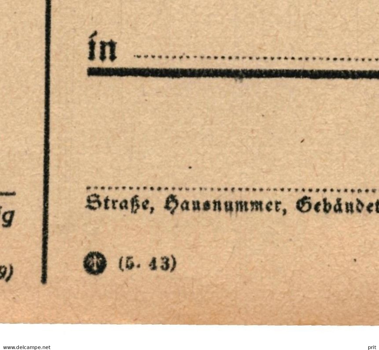 German WW2 Feldpost 05.1943 Unused Form Stationery Card - Turkménistan