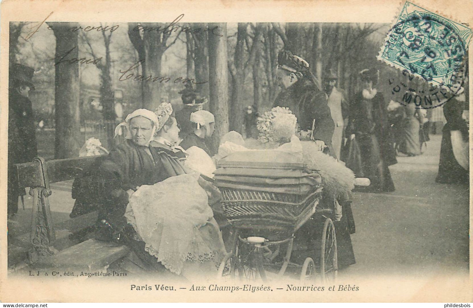 PARIS PARIS VECU  Aux Champs Elysées  " Nourrices Et Bebes  " - Lots, Séries, Collections