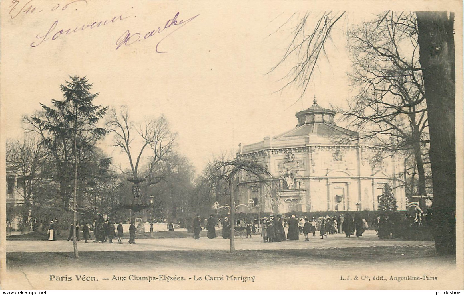 PARIS PARIS VECU  Aux Champs Elysées  " Le Carre Marigny " - Lots, Séries, Collections